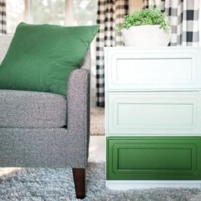 Эффект омбре при покраске комода