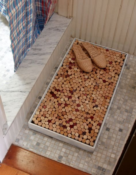 Коврик из пробок для ванной комнаты своими руками