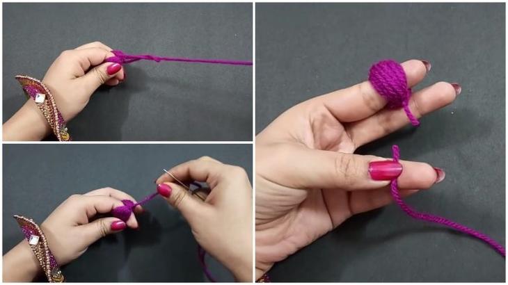 Простой декор из остатков пряжи