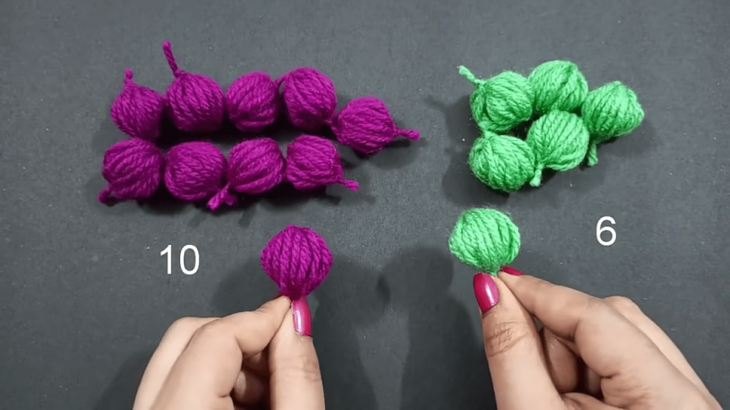 Простой декор из остатков пряжи