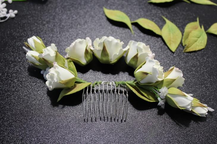 Свадебный гребень с розами