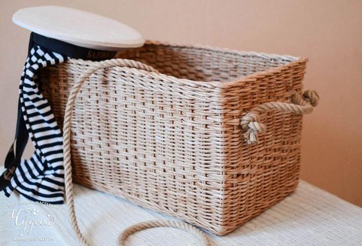 Бельевая корзина в ванную своими руками