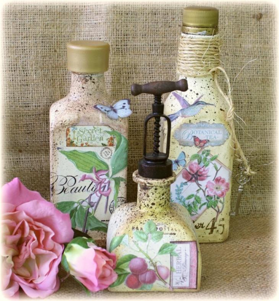 Декупаж стеклянной банки — мастер класс с пошаговой инструкцией