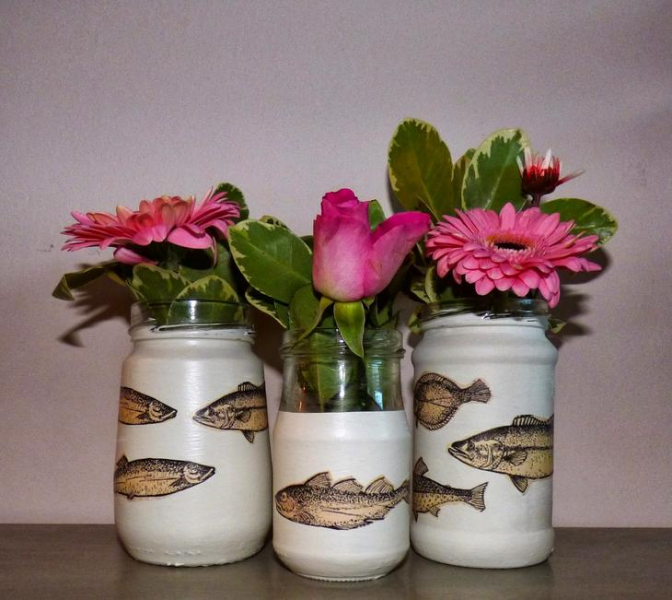 Декупаж стеклянной банки — мастер класс с пошаговой инструкцией