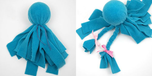 Мягкая осьминожка из флиса