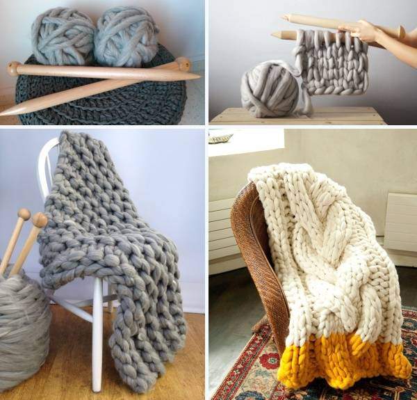 Тёплые пледы и покрывала своими руками — 33 идеи