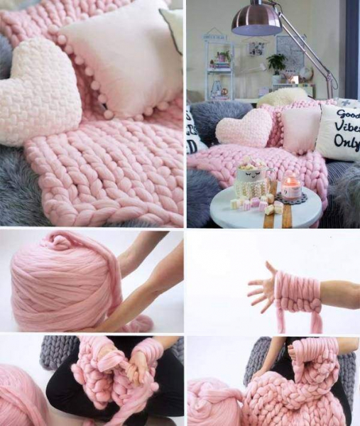 Тёплые пледы и покрывала своими руками — 33 идеи