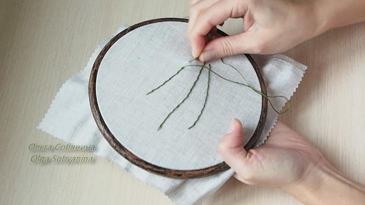 Вышиваем лентами букет люпинов ко дню всех влюбленных