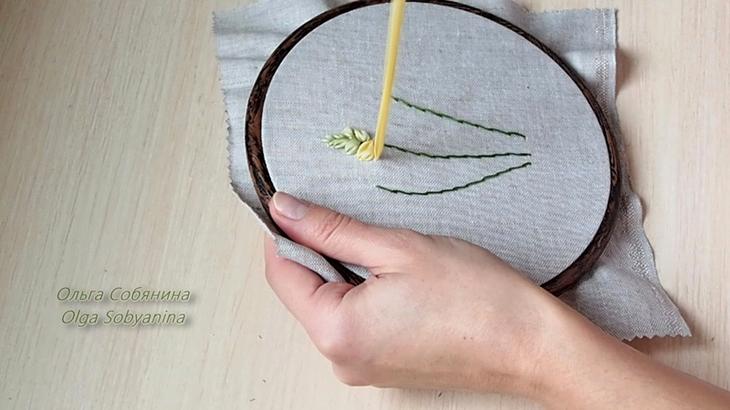 Вышиваем лентами букет люпинов ко дню всех влюбленных