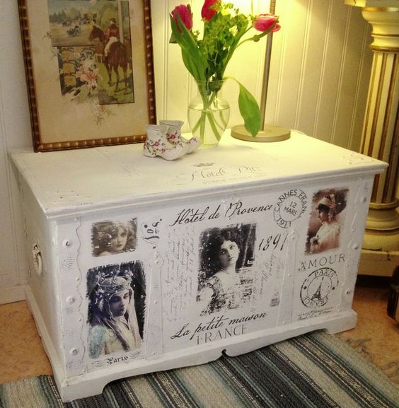 25 блестящих идей обновления мебели в технике декупаж