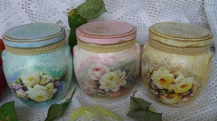 Декупаж банок своими руками