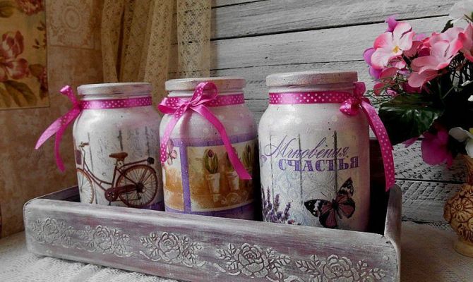 Декупаж банок своими руками
