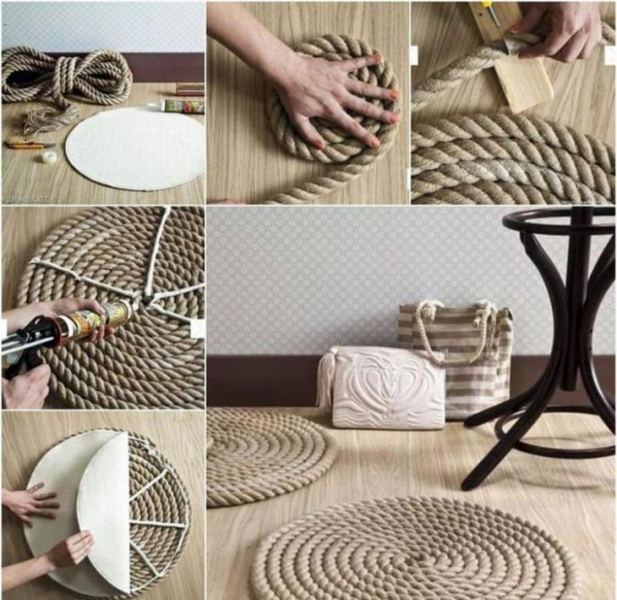 Идеи применения обыкновенной верёвки в интерьере