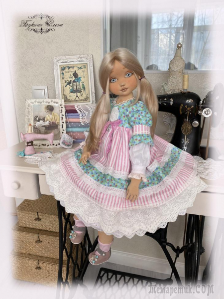 Катюша, коллекционная текстильная кукла.