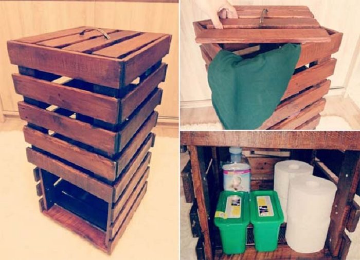Поделки из паллет в деревенском стиле для ванной комнаты