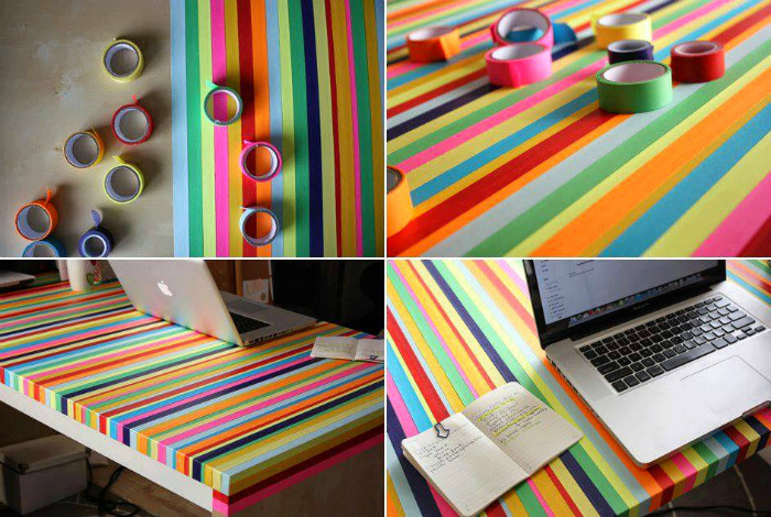 18 интересных идей использования декоративного скотча в интерьере