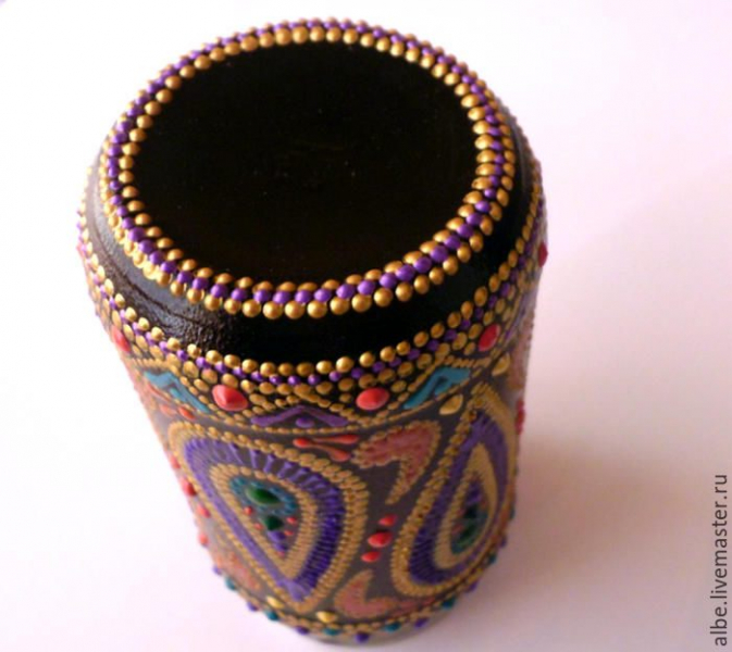 Роспись баночки из-под кофе