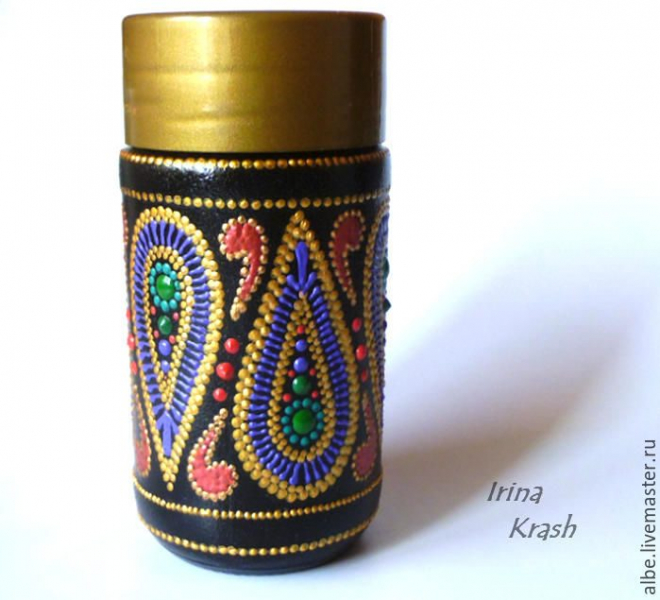 Роспись баночки из-под кофе