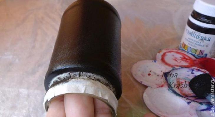 Роспись баночки из-под кофе