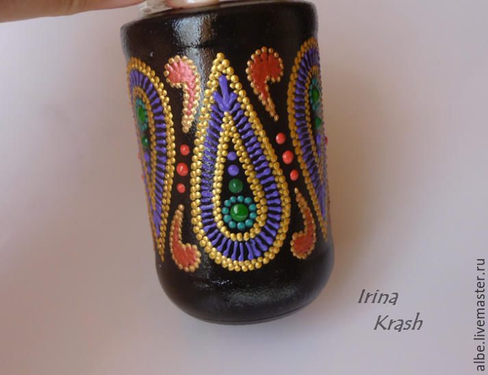 Роспись баночки из-под кофе