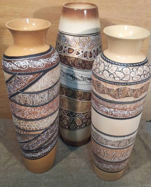 Ваза в технике сграффито — как сделать своими руками