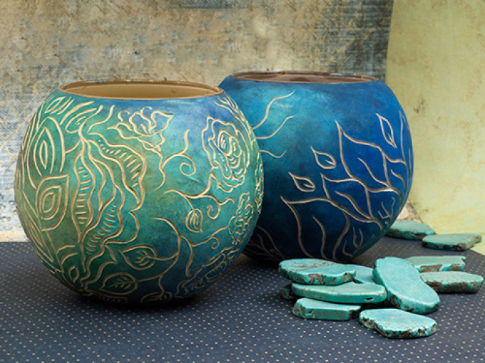 Ваза в технике сграффито — как сделать своими руками