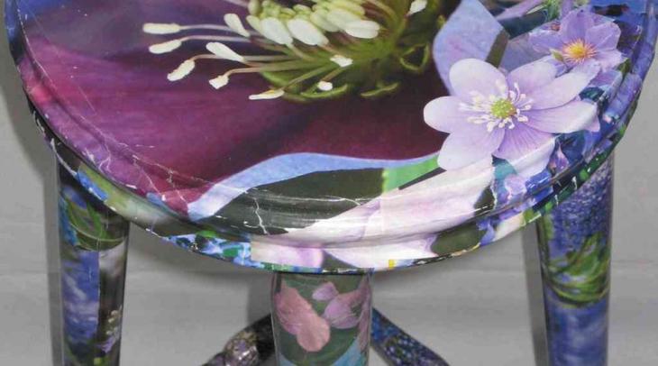 Декупаж табурета — правильная техника выполнения
