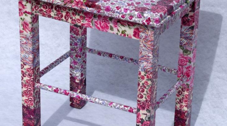 Декупаж табурета — правильная техника выполнения
