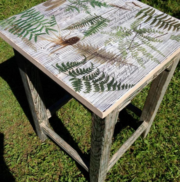 Декупаж табурета — правильная техника выполнения