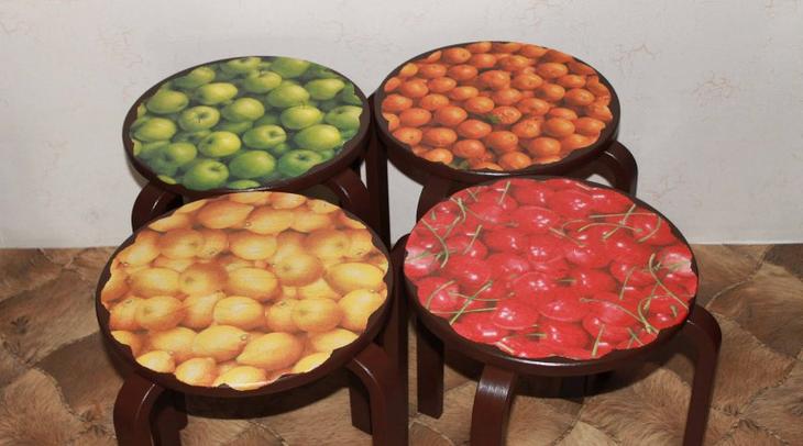 Декупаж табурета — правильная техника выполнения