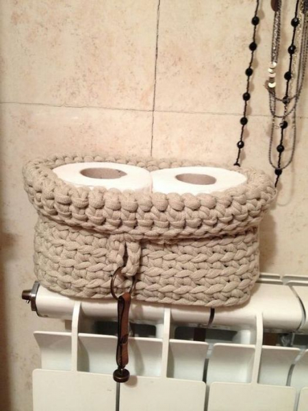 Вязаные корзины, которые круто украсят интерьер