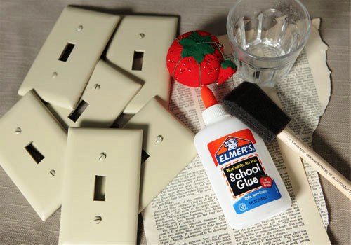 Декупаж выключателя своими руками