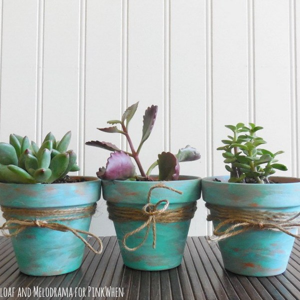 Украшаем скучные цветочные горшки: из джута, шпагата и веревки