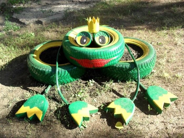 Поделки из шин для сада и огорода своими руками