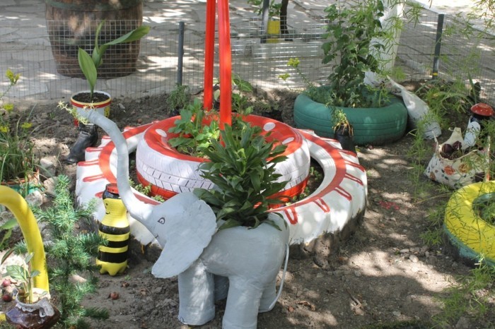 Поделки из шин для сада и огорода своими руками
