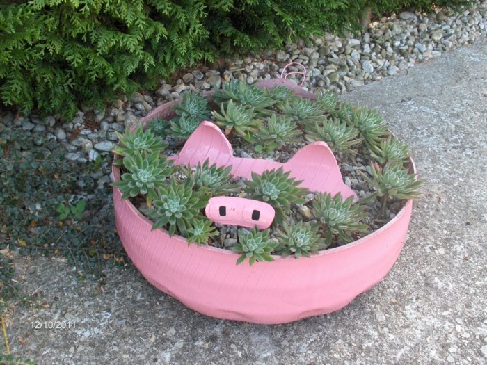 Поделки из шин для сада и огорода своими руками