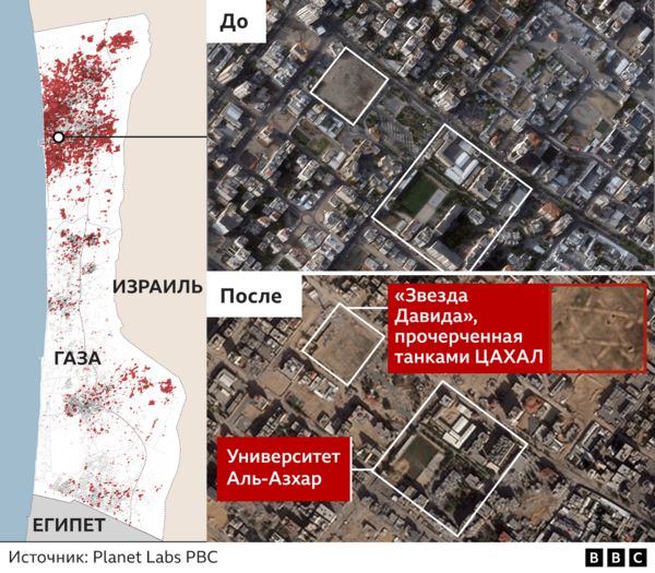 В секторе Газа разрушены около 100 тыс. зданий, показал анализ спутниковых снимков