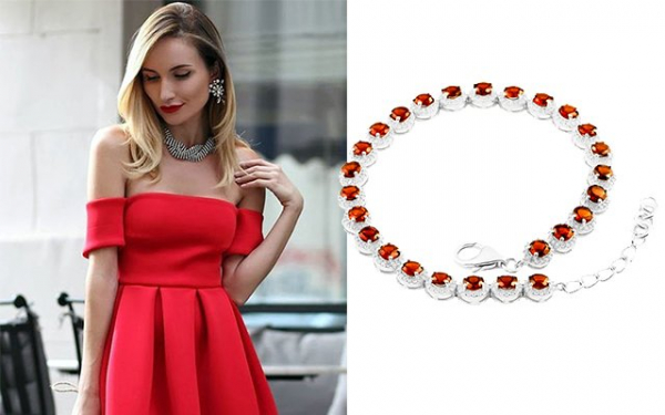 Серебряный браслет с гранатом — модели и правила выбора