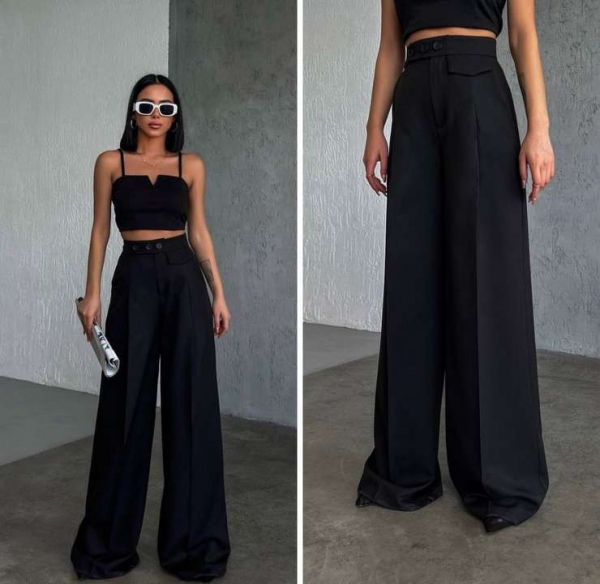 Четыре образа с брюками палаццо на осень 2024 Четыре образа с брюками палаццо на осень 2024