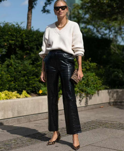 Кожаные брюки: с чем и как их носить этой осенью Кожаные брюки: с чем и как их носить этой осенью