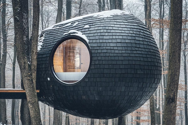Британский архитектор разработал сферические модульные дома на деревьях Британский архитектор разработал сферические модульные дома на деревьях