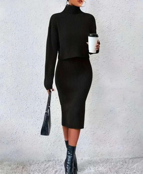 Четыре трендовых зимних образа с черной водолазкой в 2025 Четыре трендовых зимних образа с черной водолазкой в 2025