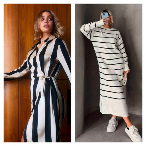 Три актуальных образа с полоской — самым трендовым принтом 2025 Три актуальных образа с полоской — самым трендовым принтом 2025