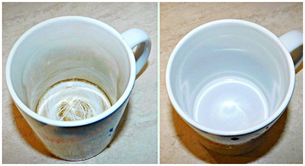 Как растворить налет от чая и кофе на чашке за пару минут