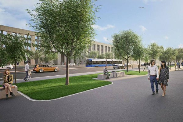 В центре Москвы началось строительство новой трамвайной линии В центре Москвы началось строительство новой трамвайной линии