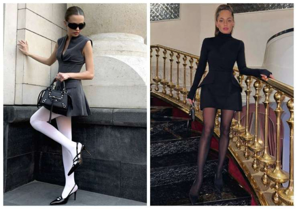 Капроновые колготки: учимся сочетать с одеждой и обувью