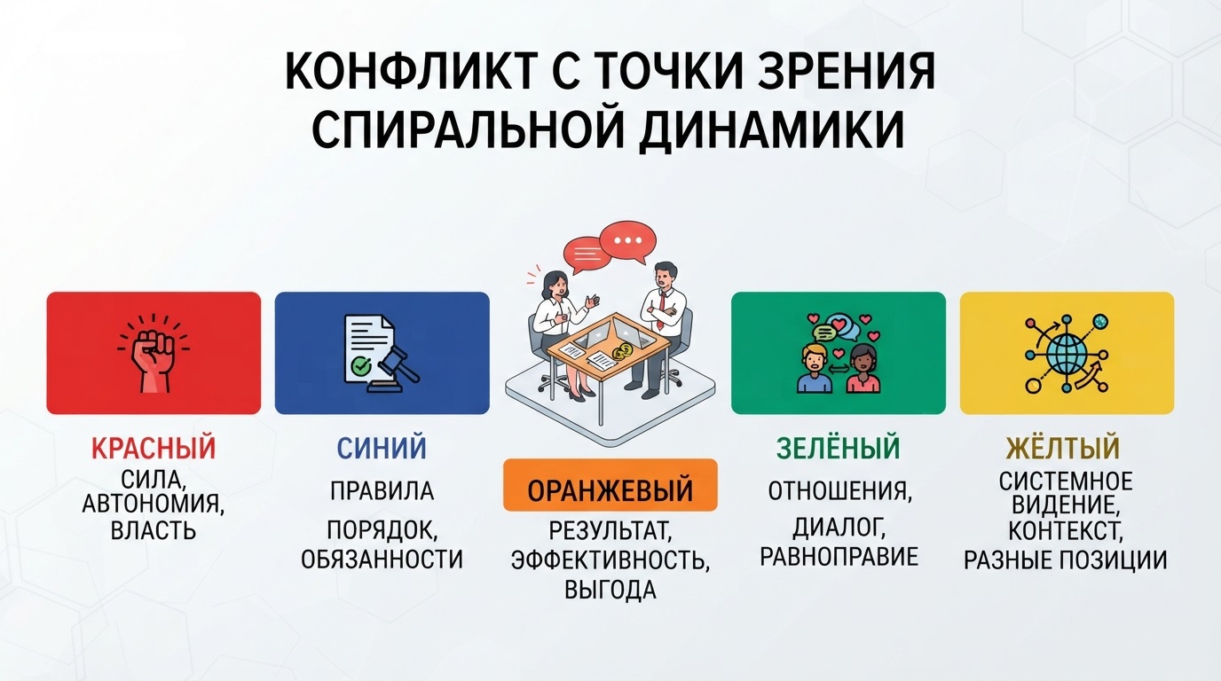 Конфликт с точки зрения спиральной динамики
