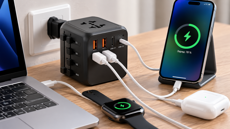 универсальный адаптер с портами USB